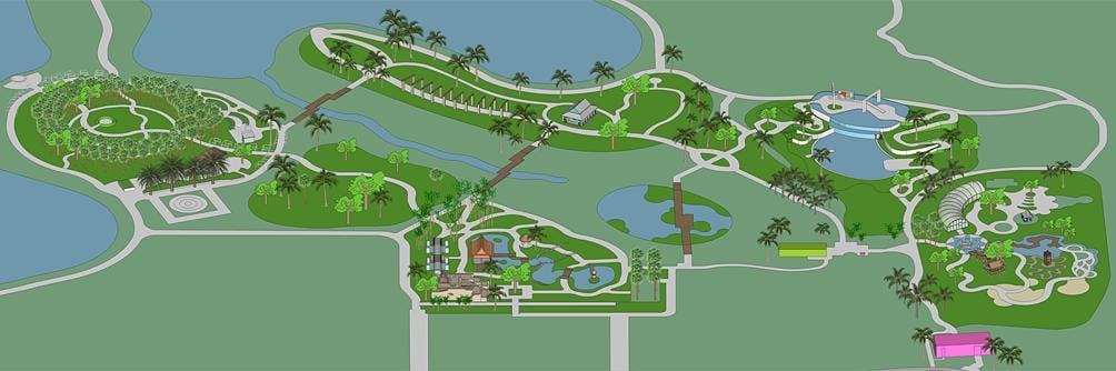 Karta över neapels botaniska trädgård