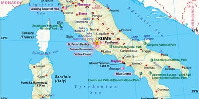 Karta över neapel italien omgivande området